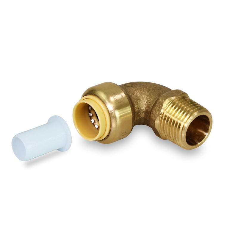 SUPPLYGIANT Supply Giant VQNF1 90 Degree Elbow x Male Pipe Fittings Push to Connect Pex, CPVC, 1 Inch, Brass, 1", Brass & Copper - Image 3